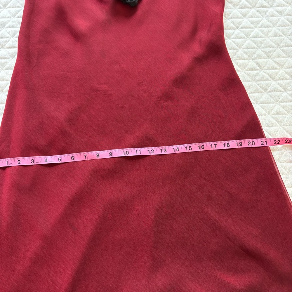 VTG Donna Ricco Dress Size 14 Red Black Rose Brooch Asymmetric Hem Dark Romantic - Picture 12 of 15
